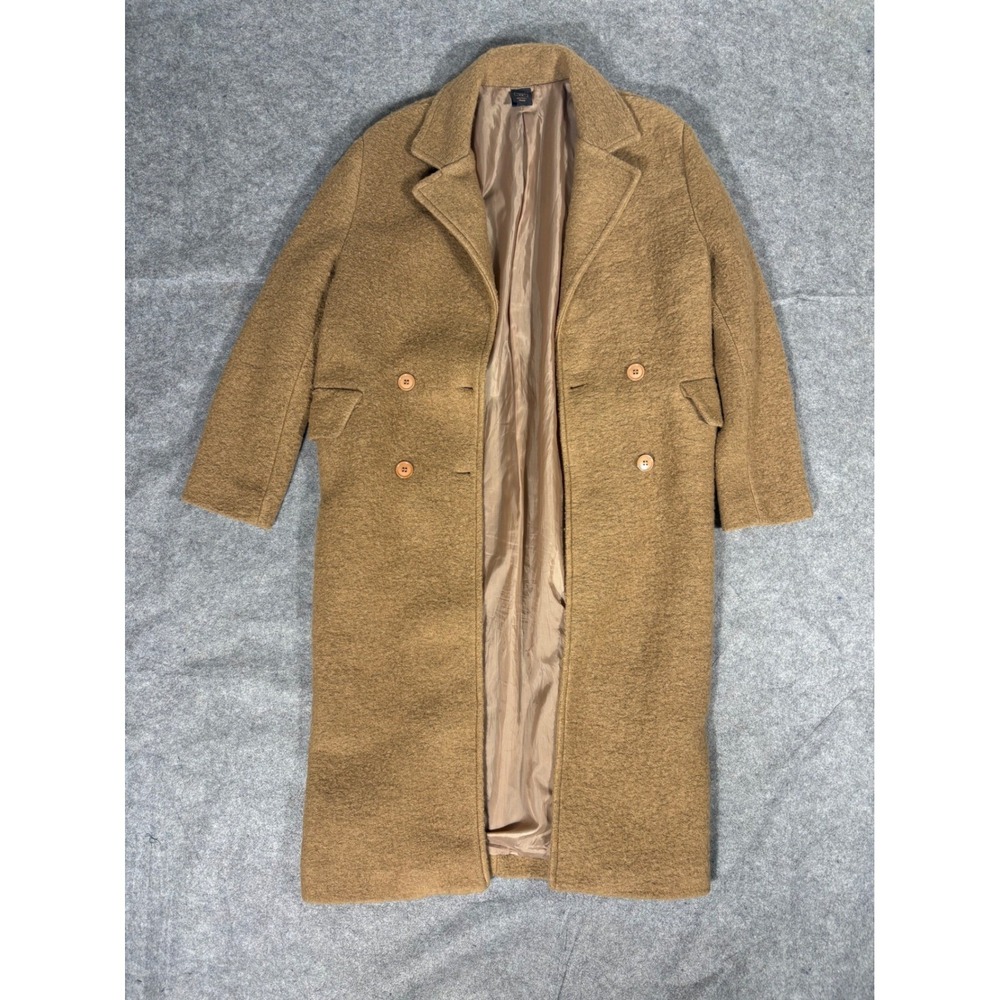GUTTHA MILANO Double Breasted Wool Blend‎ Long Coat Tan Brown Size L